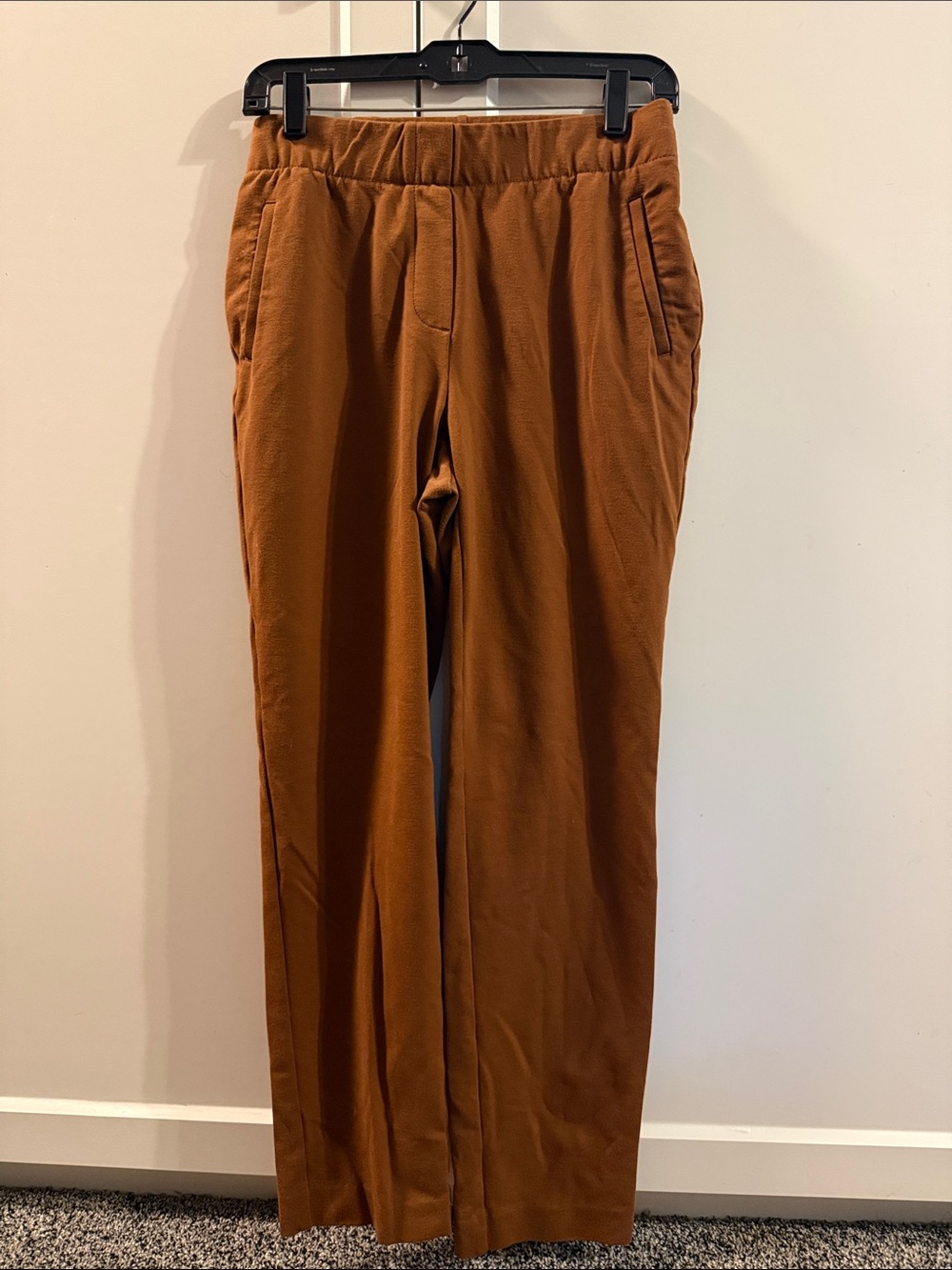 J.Jill Ponte Slim Leg Pants Womens SM Brown Pull-On Stretch Knit Career Casual